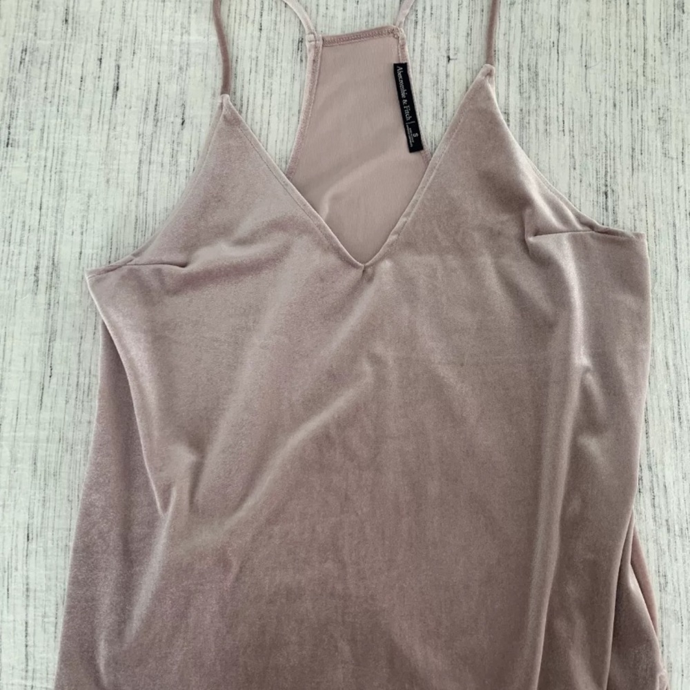 Abercrombie and Fitch blush colored velvet cami